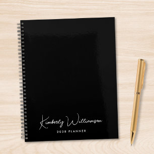 Chic Signature Script Monogram Black Planner
