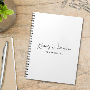 Chic Signature Script Monogram Business Notebook