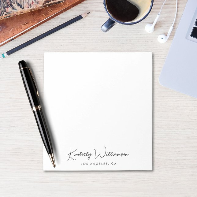 Chic Signature Script Monogram Notepad (Empower your name in our signature script as your logo and brand identity)