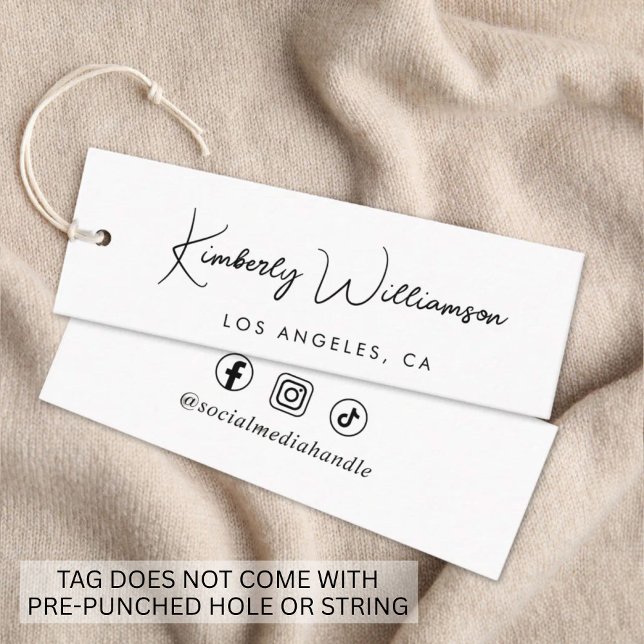 Chic Signature Script Personalised Hang Tag (Empower your name in our signature script as your logo and brand identity)