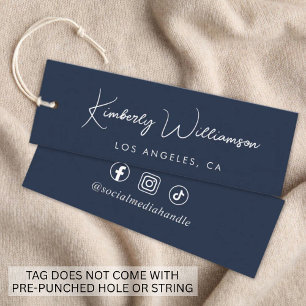 Chic Signature Script Personalized Blue Hang Tag