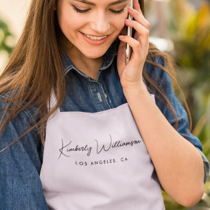 Chic Signature Script Pink Salon Apron