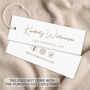 Chic Signature Script White Gold Hang Tag