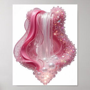 Chic Silver ABSTRACT ART Artistic Motif v2 Poster