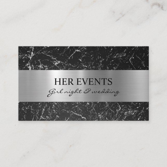 Chic Silver Black Design Cards for Event Manager (Front)