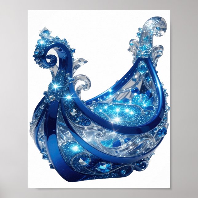 Chic Silver BLUE JEWELRY Poster (Front)