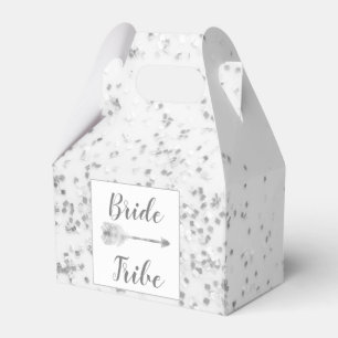 Chic Silver Confetti Bride Tribe Favour Box