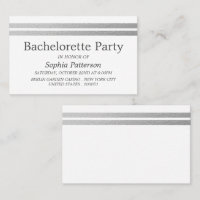 Chic Silver Foil Stripes Bachelorette Party Ticket