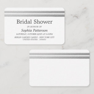 Chic Silver Foil Stripes Bridal Shower Invitation