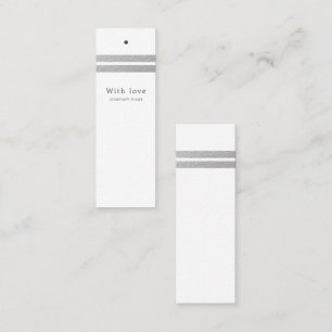 Chic Silver Foil Stripes White Gift Tags