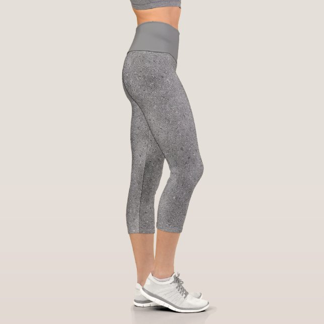 Chic Silver Glitter Foil Sparkle Capri Leggings (Right)