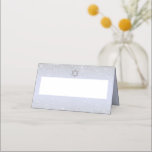 Chic silver glitter script lavender Bat Mitzvah Place Card<br><div class="desc">Add a touch of elegance to your Bat Mitzvah celebration with these personalised place cards. Featuring a shimmering silver background and a Star of David design, these tent-style cards help guide guests to their tables while complementing your event decor. The sleek design ensures a sophisticated and festive atmosphere for your...</div>