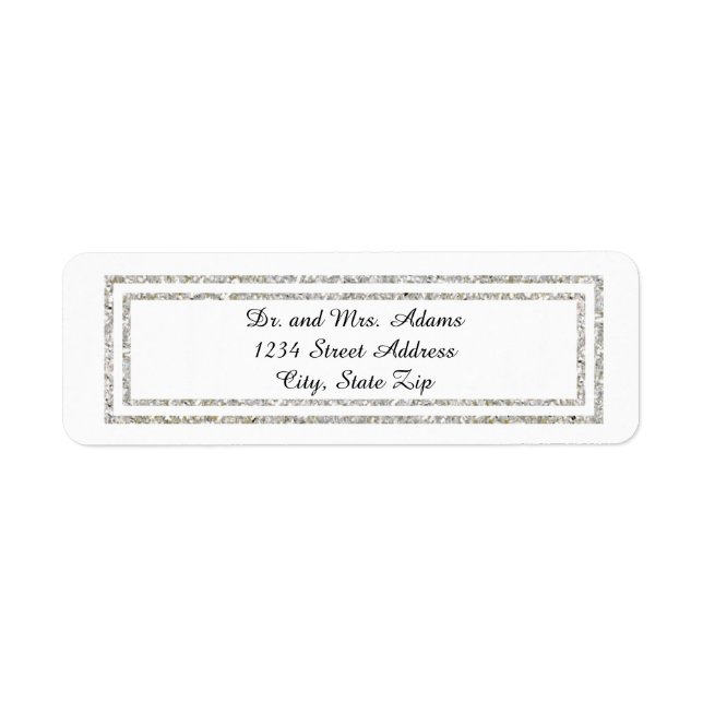 Chic Silver Glitter Trim - Address Label Return Address Label (Front)