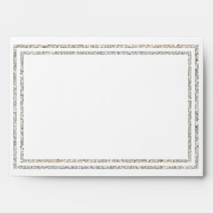 Chic Silver Glittered Trim - Envelope