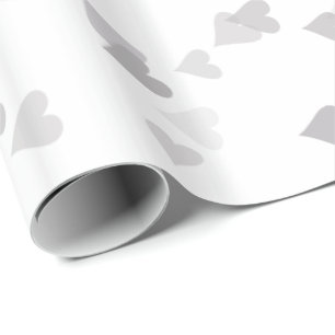 Chic Silver Hearts Confetti Gift Wrap