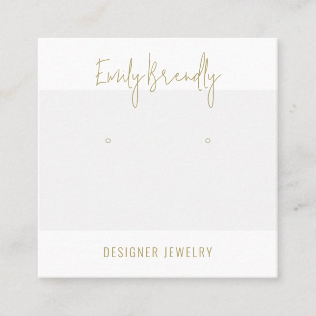 Chic Silver Jewellery Earring Display Business Car Square Business Card (Front)