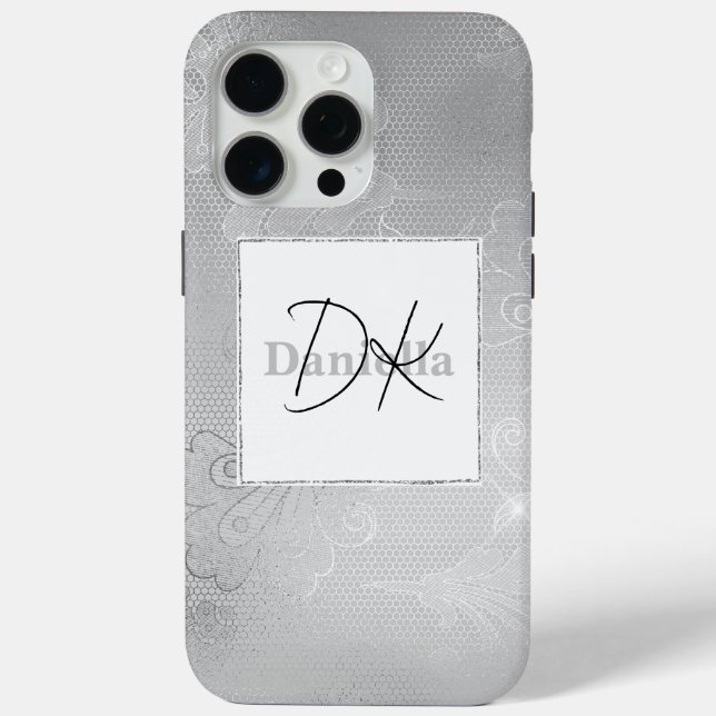 Chic Silver Lace  Case-Mate iPhone Case (Back)