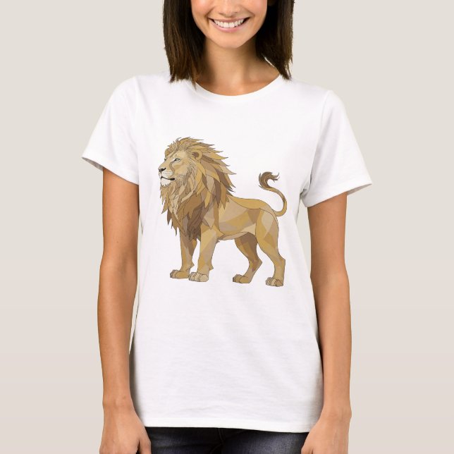 Chic Silver LION Statement Design T-Shirt (Front)
