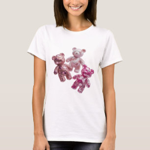 Chic Silver PINK TEDDY BEARS Quote Design T-Shirt