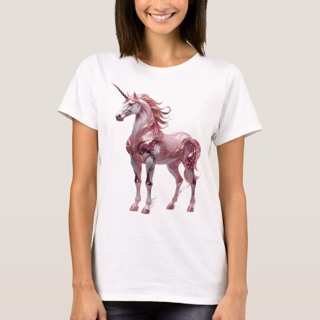 Chic Silver UNICORN Custom Design T-Shirt (Front)