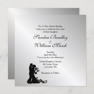 Chic Silver Wedding Invitation