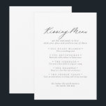 Chic Silver Wedding Kissing Menu Game Card<br><div class="desc">This chic silver wedding kissing menu game card is perfect for a rustic wedding reception. The simple and elegant design features classic and fancy script typography in silver.</div>