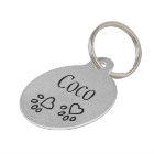 Chic Silvery Grey Name w/ Heart Paw Print Custom