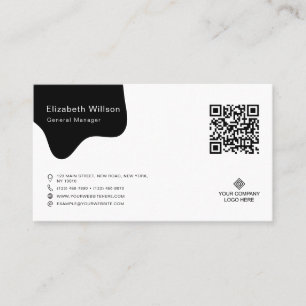 Chic Simple Business Logo Professional QR Code Card