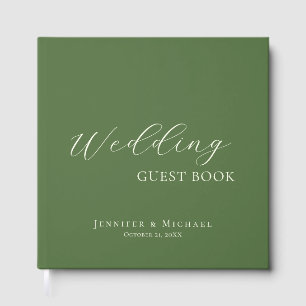 Chic Simple Minimalist Modern Plain Wedding Guest Book