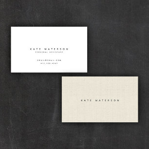 Chic Simple Minimalist Natural Canvas  Business Card