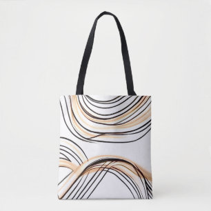 Chic simple modern abstract swirling lines autumn tote bag