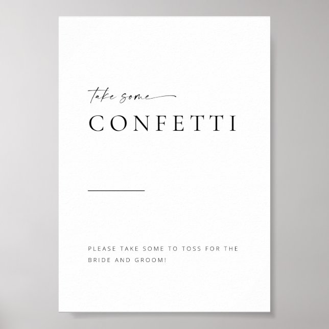 Chic + Simple Modern Script Confetti Toss Sign (Front)