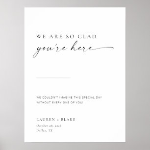 Chic + Simple Modern Script Glad You're Here Sign