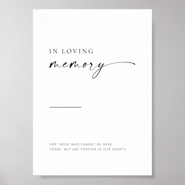 Chic + Simple Modern Script In Memory Of Sign (Front)