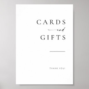 Chic + Simple Modern Script Wedding Cards + Gifts Poster