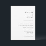 Chic   Simple Modern Script Wedding Invitation<br><div class="desc">These simple, yet elegant wedding invitations are perfect for the modern couple! Featuring clean and classic serif and sans serif fonts with a chic script accent font. Personalise the design to include your names and all the important details of your big day! If you love this design, be sure to...</div>
