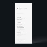 Chic   Simple Modern Script Wedding Menu<br><div class="desc">These simple, modern menus will be the perfect complement to the place settings at your reception! The handwritten script heading paired with serif and sans-serif fonts give these menus a classic, clean look. Personalise the menus with your wedding menu items and the couple's name and wedding date on the bottom....</div>