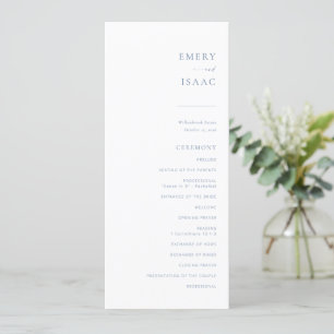 Chic + Simple Modern Script Wedding Program   Blue