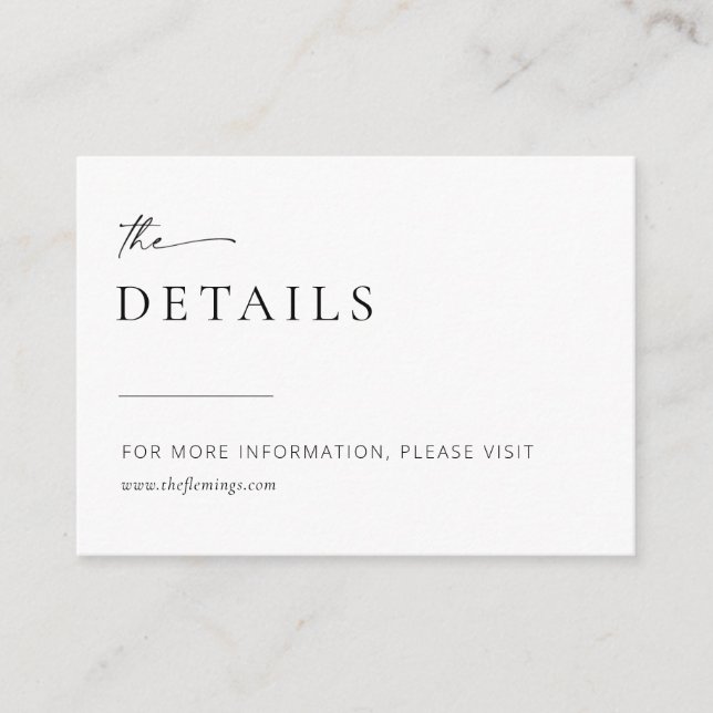 Chic + Simple Modern Wedding QR Code Enclosure Card (Front)