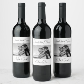 Chic Simple Photo Modern Typography Wine Label