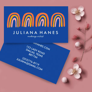 Chic Simple Pink Orange Blue Rainbows Business Card