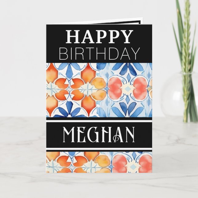 Chic Simple Summer Happy Birthday Card (Front)