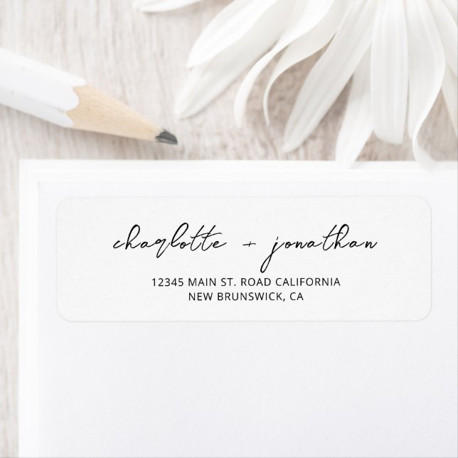 Chic Simple Wedding Return Address Return Address Label (Insitu)