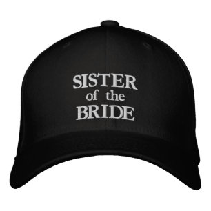 Chic Sister of the Bride black and white wedding Embroidered Hat