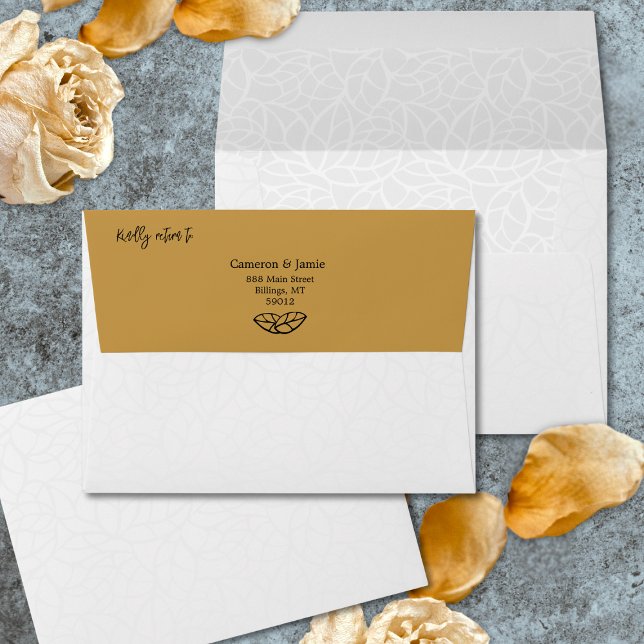 Chic Smoke White Leaf Pattern Wedding Invitation Envelope (Chic Smoke White Leaf Pattern Wedding Invitation Envelope)