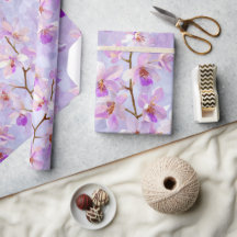 Chic Soft Lilac Blush Orchid Watercolor Pattern