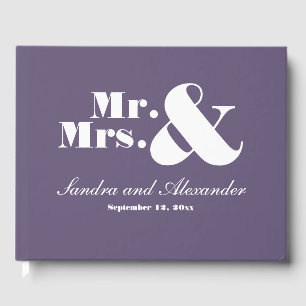 Chic Soft purple grape amethyst Wedding Guest Book