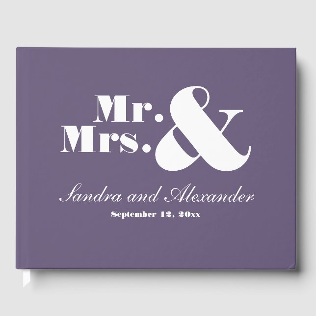 Chic Soft purple grape amethyst Wedding  Guest Book (Front)