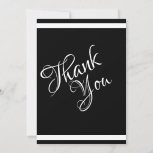 Chic Sophisticated Beautiful Black & White Thank You Card