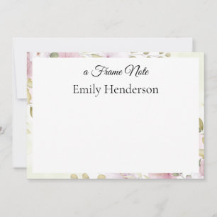 Chic Sophisticated Botanical Floral Frame Note  Card